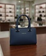 Minimalist Structured Satchel With Curved Top Handle