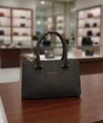 Minimalist Structured Satchel With Curved Top Handle