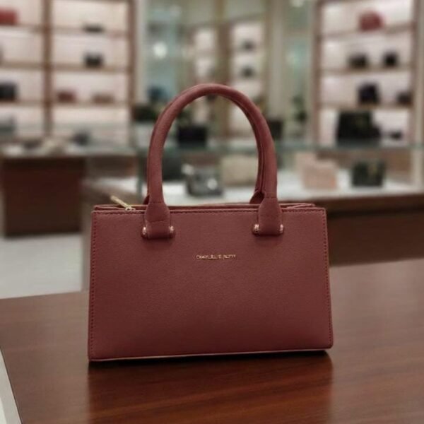 Minimalist Structured Satchel With Curved Top Handle