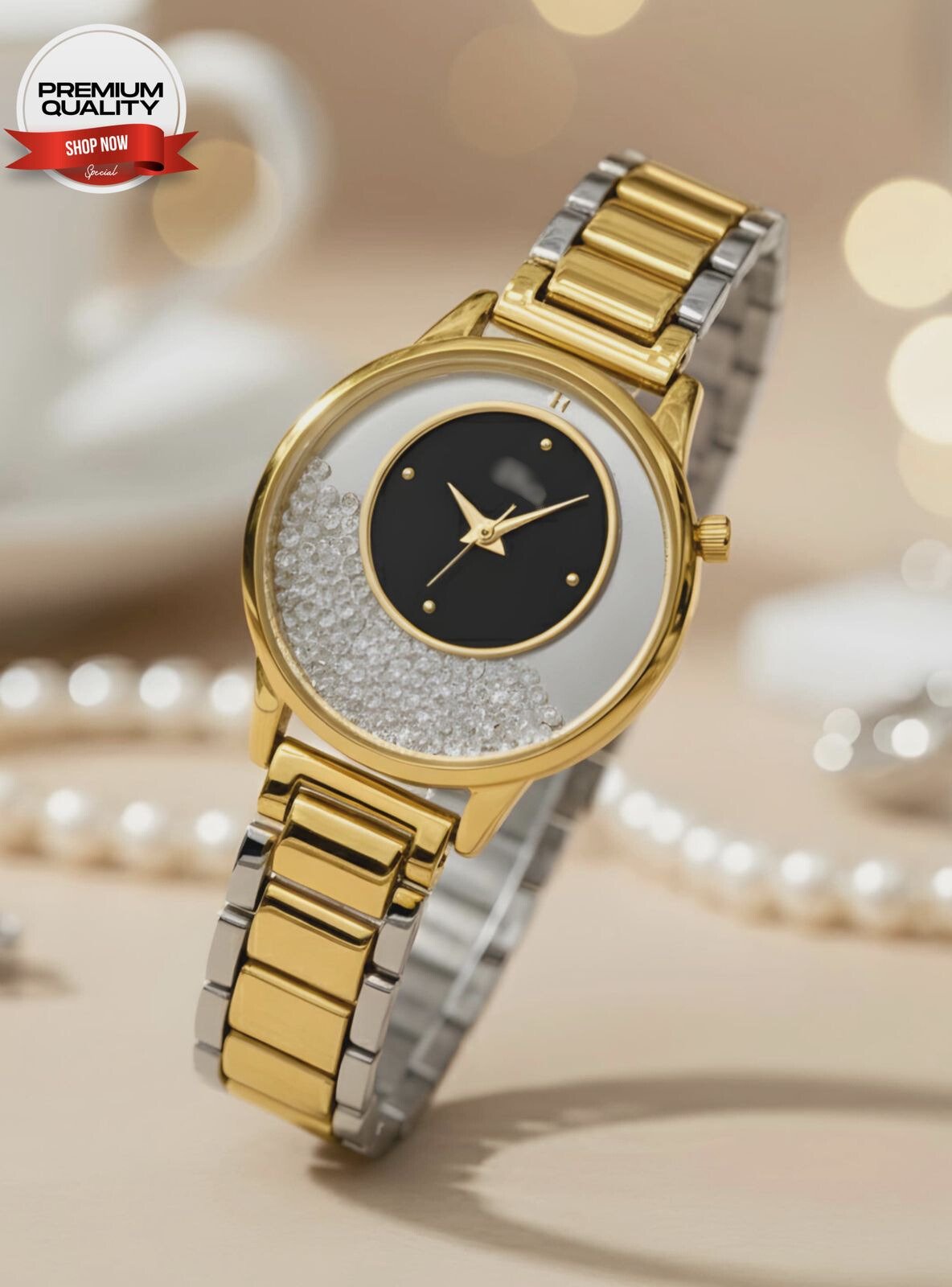 Luxe Multi Link Watch With Shimmering Inset Dial Luxe Multi Link Watch With Shimmering Inset Dial
