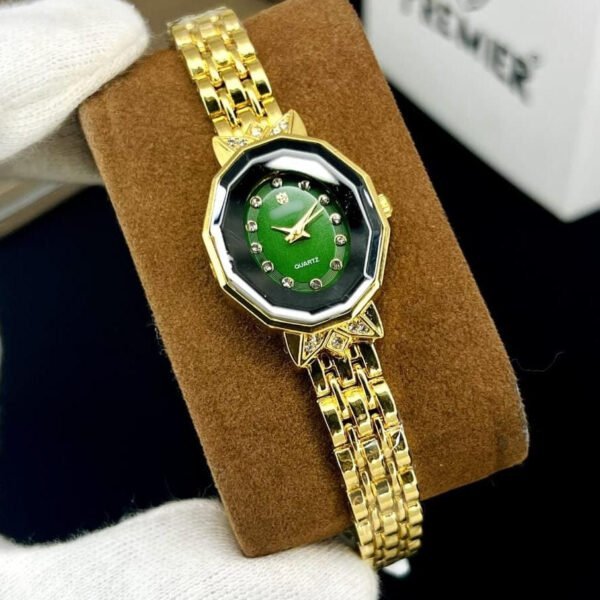 Premium Octagonal Women's Watch With Crystal Hour Markers