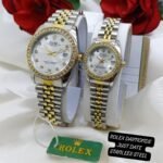 Premium Rolex Couple Watch Set In Stainless Steel And Water Resistant