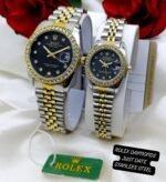 Premium Rolex Couple Watch Set In Stainless Steel And Water Resistant