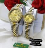 Premium Rolex Couple Watch Set In Stainless Steel And Water Resistant