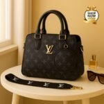 Premium Damier Ebene Tote With Matching Round Coin Purse