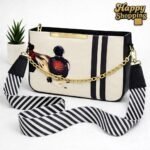 Luxe Graphic Print Shoulder Bag With Signature Wide Woven Strap