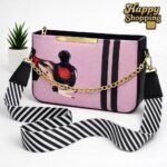 Luxe Graphic Print Shoulder Bag With Signature Wide Woven Strap
