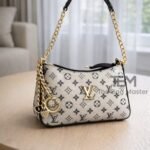 Premium Checkered Shoulder Bag With Gold Link Chain