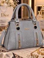 Luxury Top Handle Handbag With Zipper Accents