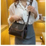 Croc Embossed Flap Satchel Shoulder Bag
