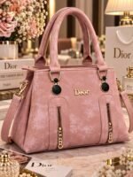 Luxury Top Handle Handbag With Zipper Accents