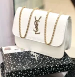 Ysl Croc Embossed Patent Cross Body Bag