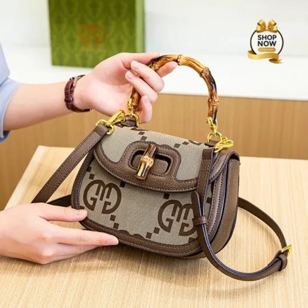 Monogram Saddle Bag With Bamboo Handle And Iconic Twist-Lock