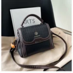 Croc Embossed Flap Satchel Shoulder Bag