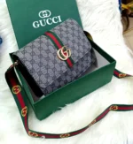 Gucci Monogram Web Stripe Flap Shoulder Bag