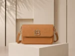 Lb Textured Flap Crossbody Bag