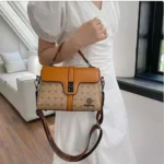 Signature Patterned Leather Crossbody Bag With Wide Strap - Image 2
