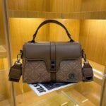 Signature Patterned Leather Crossbody Bag With Wide Strap - Image 6