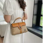 Signature Patterned Leather Crossbody Bag With Wide Strap - Image 3