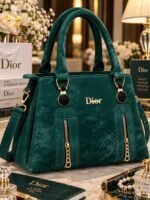 Luxury Top Handle Handbag With Zipper Accents