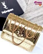 YSL Croc Embossed Patent Cross Body Bag - Image 7