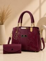Luxury Top Handle Handbag With Matching Wallet