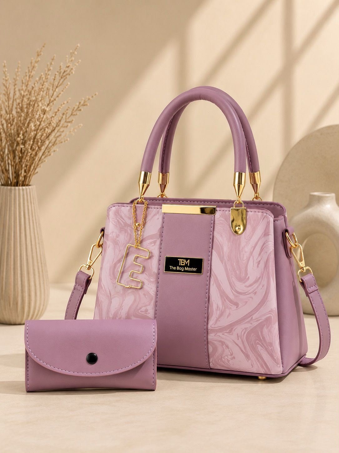 Luxury Top Handle Handbag With Matching Wallet Luxury Top Handle Handbag With Matching Wallet