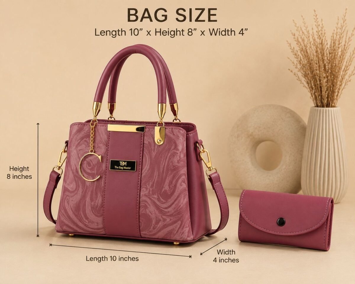 Luxury Top Handle Handbag With Matching Wallet