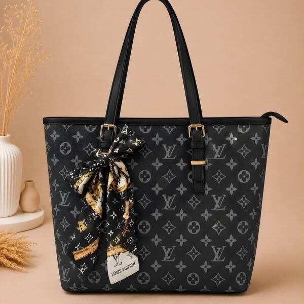 LV Pattern Tote Bag With Scarf Accessory
