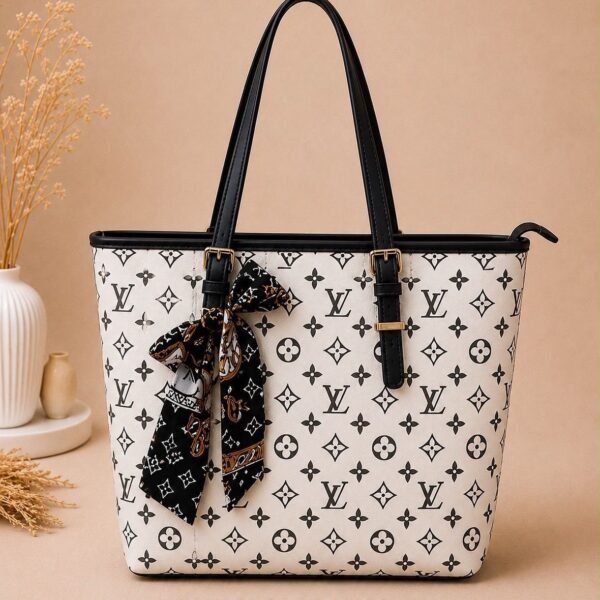 LV Pattern Tote Bag With Scarf Accessory