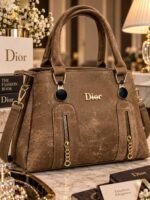 Luxury Top Handle Handbag With Zipper Accents