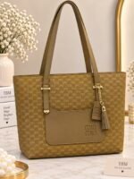 Patterned Handbag With Tassel Charm