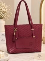 Patterned Handbag With Tassel Charm