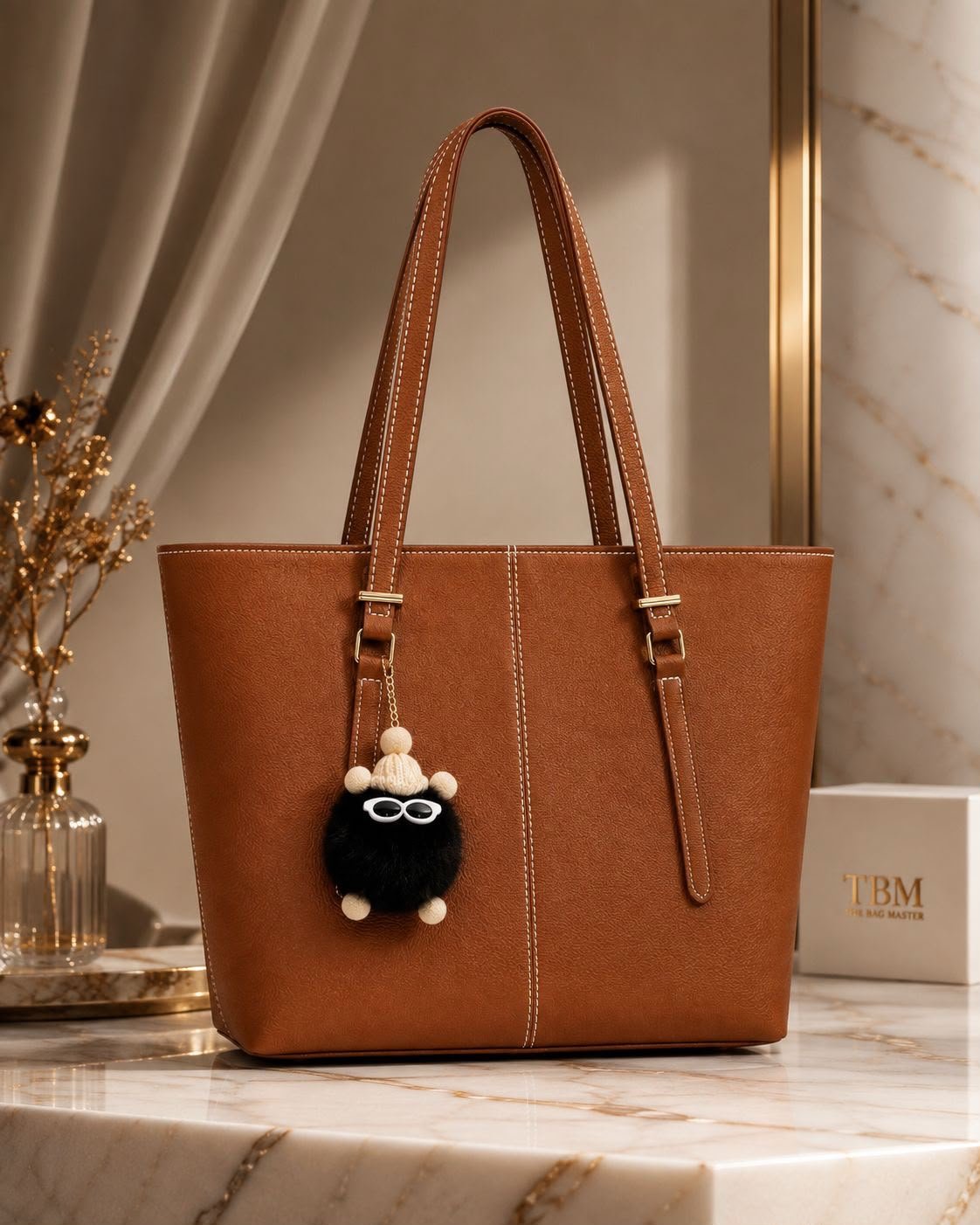 WhatsApp Image 2026-09-22 at 5.08.59 PM Structured Tote Bag With Cute Keychain Charm - Image 1