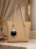 Structured Tote Bag With Cute Keychain Charm - Image 6