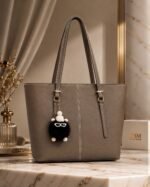 Structured Tote Bag With Cute Keychain Charm - Image 4
