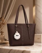Structured Tote Bag With Cute Keychain Charm - Image 2