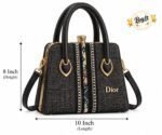 Embroidered Trim Structured Handle Bag With Detachable Strap - Image 7
