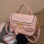 Embroidered Flap Satchel Crossbody Bag