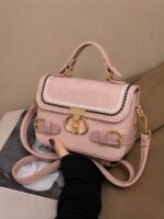 Embroidered Flap Satchel Crossbody Bag