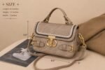 Embroidered Flap Satchel Crossbody Bag - Image 9