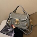 Embroidered Flap Satchel Crossbody Bag - Image 6