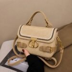 Embroidered Flap Satchel Crossbody Bag - Image 8