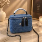 Quilted Denim Vanity Crossbody Bag - Image 4