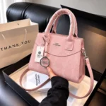 Premium Textured Handbag With Crossbody Strap - Image 3
