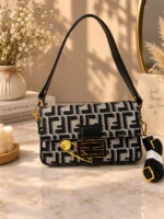 Geometric Monogram Flap Shoulder Bag