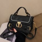 Embroidered Flap Satchel Crossbody Bag - Image 5