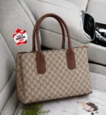 Designer Monogram Print Tote Bag With Top Handles - Image 5