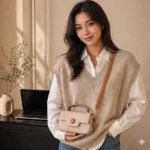 Girls Crossbody Bag with Sphere Accent Clasp - Image 4
