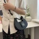 Chic Curved Crescent Shoulder Bag - Image 12